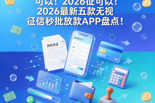 借钱身份证秒下款不上征信可以！2026最新五款无视征信秒批放款APP盘点