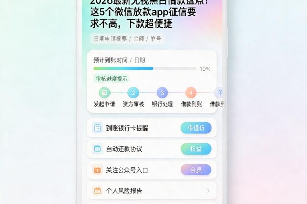 2026最新无视黑白借款盘点！这5个微信放款app征信要求不高，下款超便捷