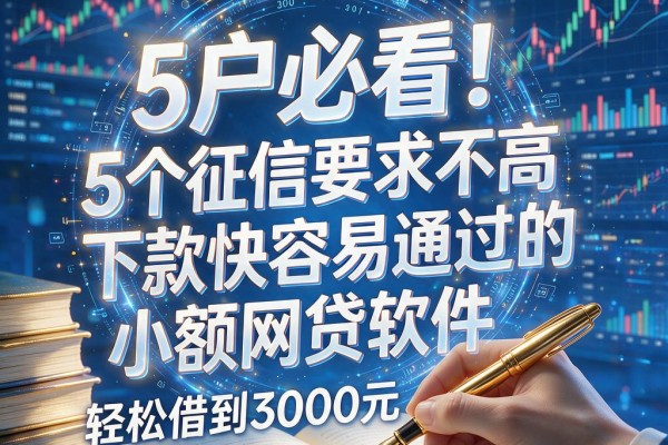 黑户必看！5个征信要求不高、下款快容易通过的小额网贷软件，轻松借到3000元
