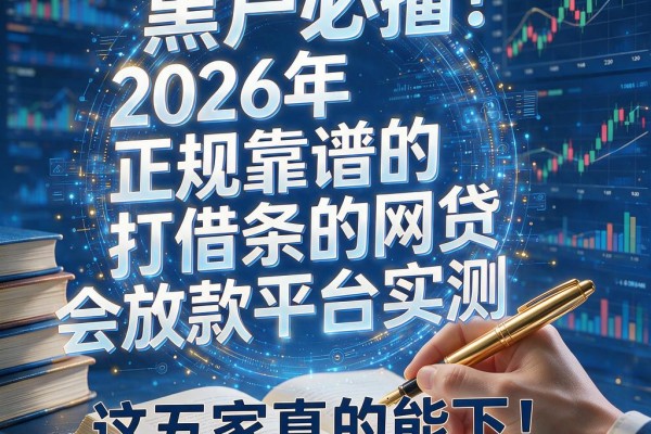 黑户必看！2026年正规靠谱的打借条的网贷会放款平台实测，这五家真的能下！