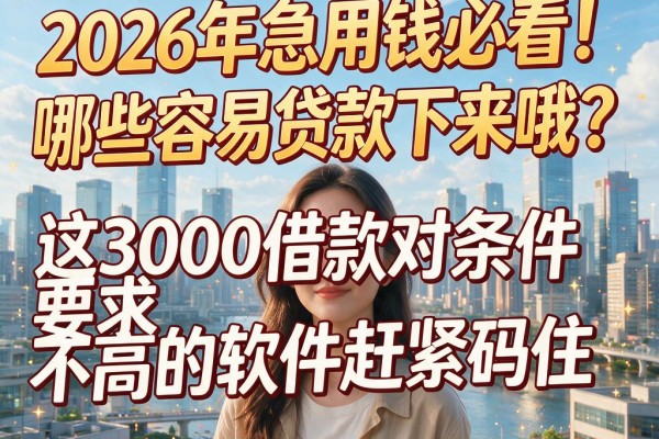 2026年急用钱必看!哪些容易贷款下来哦?这3000借款对条件要求不高的软件赶紧码住