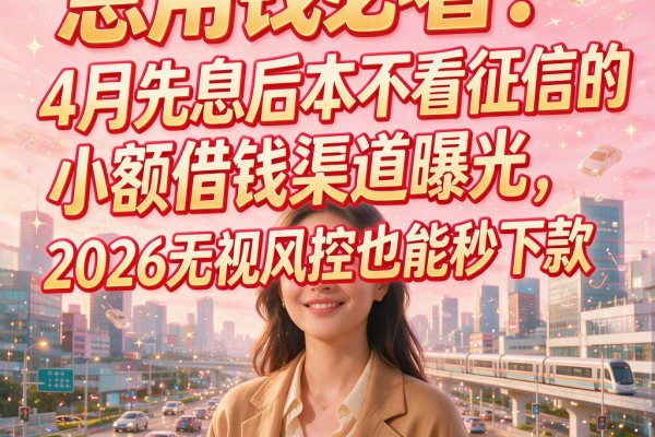 急用钱必看!4月先息后本不看征信的小额借钱渠道曝光,2026无视风控也能秒下款