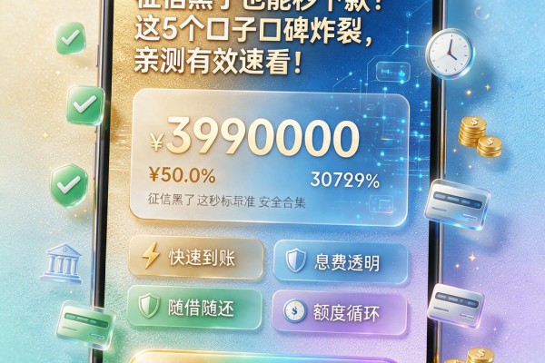 征信黑了也能秒下款?这5个口子口碑炸裂,亲测有效速看!