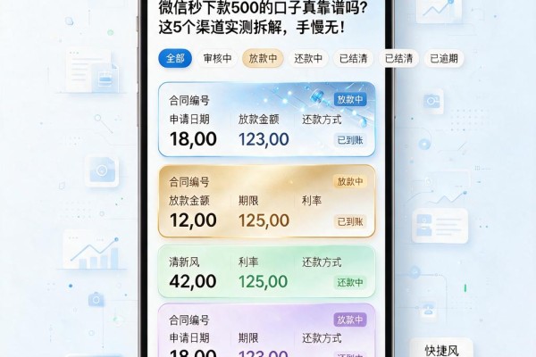 微信秒下款500的口子真靠谱吗?这5个渠道实测拆解,手慢无!