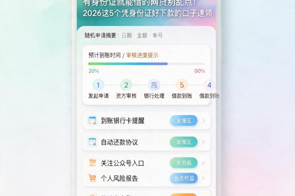 有身份证就能借的网贷别乱点！2026这5个凭身份证好下款的口子速领