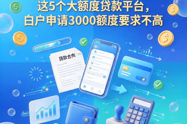白户必看!2026年速借诀窍:这5个大额度贷款平台,白户申请3000额度要求不高