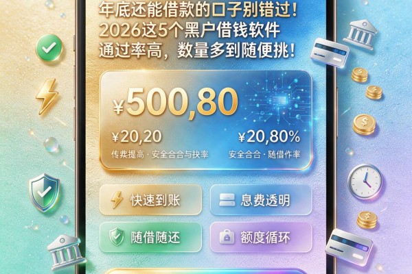 年底还能借款的口子别错过!2026这5个黑户借钱软件通过率高,数量多到随便挑!