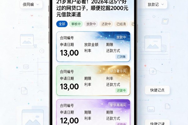 21岁黑户必看!2026年这5个好过的网贷口子,顺便挖掘2000元借款渠道