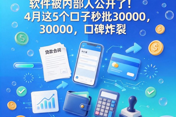 微信直接秒出额度的软件被内部人公开了！4月这5个口子秒批30000，口碑炸裂