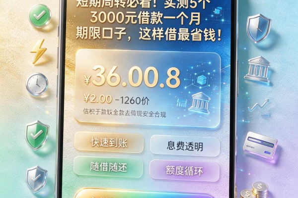 短期周转必看！实测5个3000元借款一个月期限口子，这样借最省钱