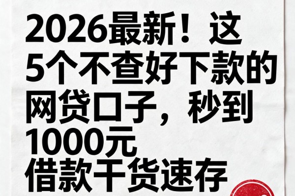 2026最新!这5个不查好下款的网贷口子,秒到1000元借款干货速存