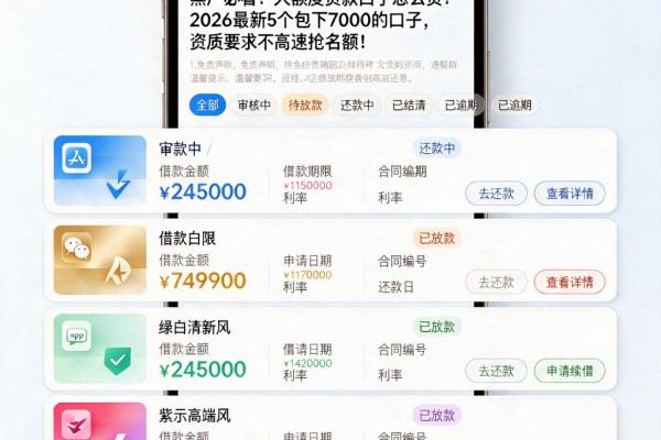 黑户必看!大额度贷款口子怎么贷?2026最新5个包下7000的口子,资质要求不高速抢名额!
