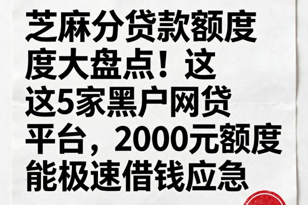 芝麻分贷款额度大盘点！这5家黑户网贷平台，2000元额度也能极速借钱应急