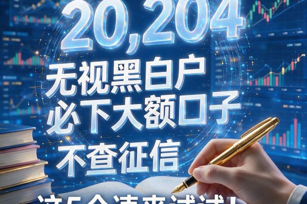 无视黑白户必下大额口子,不查征信这5个速来试试!