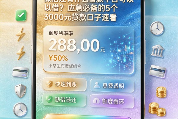 微信还有什么借款平台可以借？应急必备的5个3000元贷款口子速看