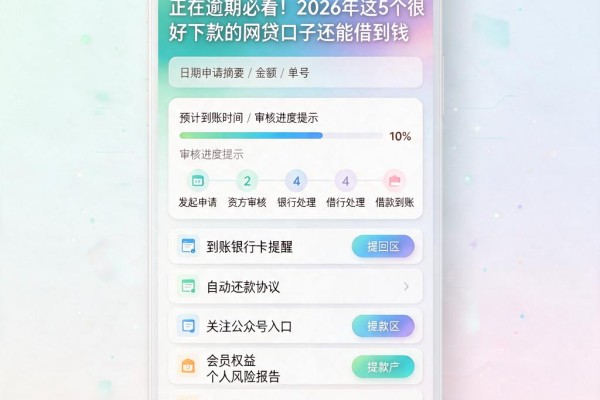正在逾期必看!2026年这5个很好下款的网贷口子还能借到钱