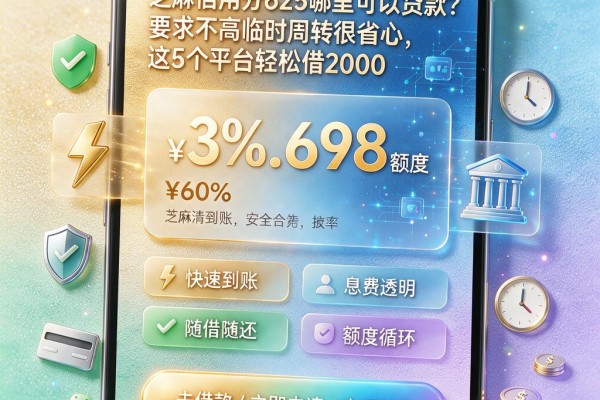 芝麻信用分625哪里可以贷款?要求不高临时周转很省心,这5个平台轻松借2000