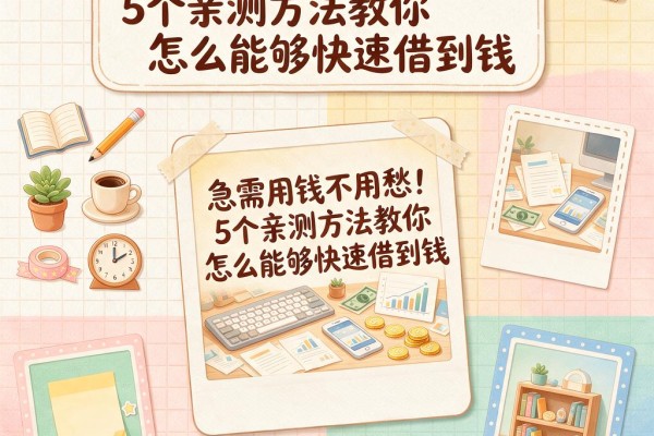 急需用钱不用愁!5个亲测方法教你怎么能够快速借到钱