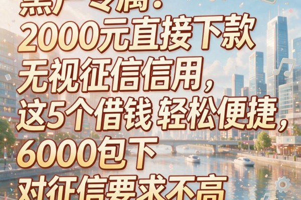 黑户专属!2000元直接下款无视征信信用,这5个借钱App轻松便捷,6000包下对征信要求不高