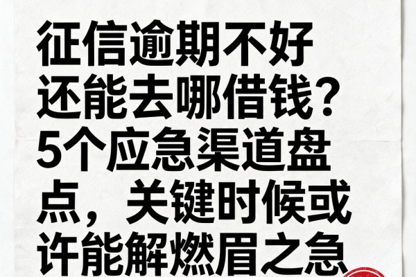 征信逾期不好还能去哪借钱?5个应急渠道盘点,关键时候或许能解燃眉之急