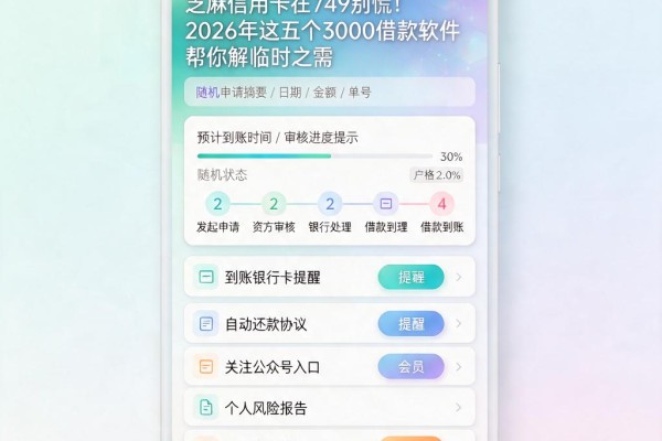 芝麻信用卡在749别慌!2026年这五个3000借款软件帮你解临时之需