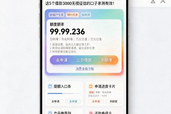2026年申贷攻略!借钱平台哪个靠谱不看征信?这5个借款3000无视征信的口子亲测有效