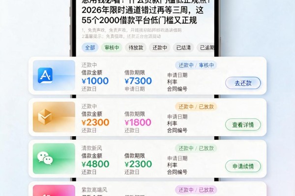 急用钱必看!什么贷款门槛低正规点?2026年限时通道错过再等三周,这5个2000借款平台低门槛又正规