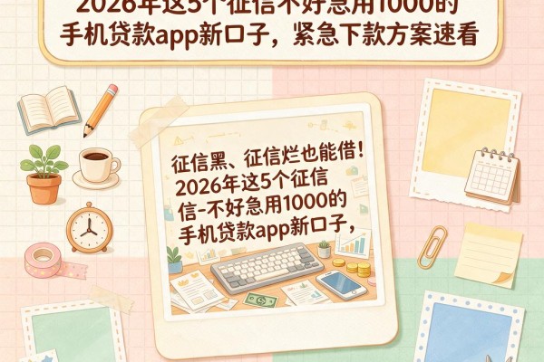 征信黑、征信烂也能借!2026年这5个征信不好急用1000的手机贷款app新口子,紧急下款方案速看