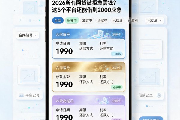 2026所有网贷被拒急需钱?这5个平台还能借到2000应急