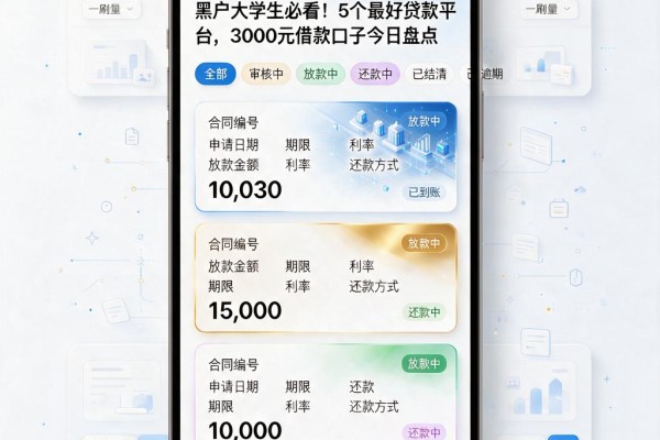 黑户大学生必看!5个最好贷款平台,3000元借款口子今日盘点