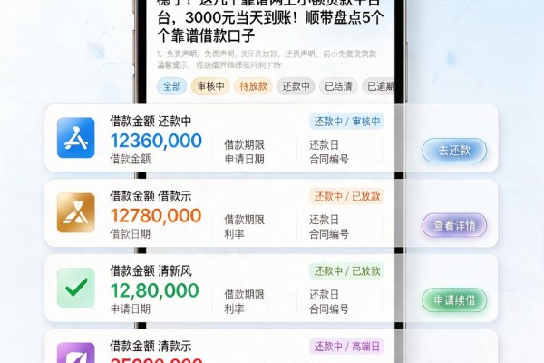稳了!这几个靠谱网上小额贷款平台,3000元当天到账!顺带盘点5个靠谱借款口子