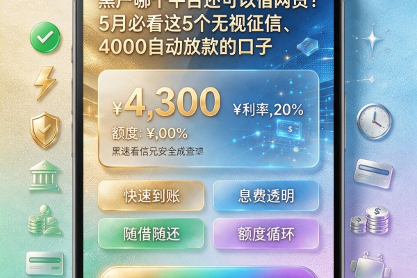 黑户哪个平台还可以借网贷?5月必看这5个无视征信、4000自动放款的口子