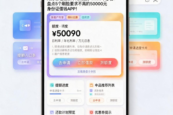 用身份证借款不用刷脸，2026年必看！盘点5个刷脸要求不高的50000元身份证借钱APP