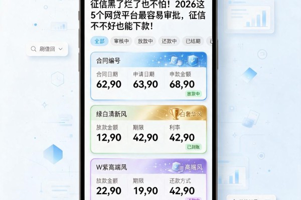 征信黑了烂了也不怕!2026这5个网贷平台最容易审批,征信不好也能下款!