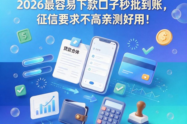 2026黑户必看！这5个2026最容易下款口子秒批到账，征信要求不高亲测好用！