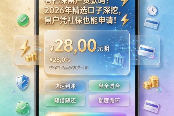 有社保黑户贷款吗？2026年精选口子深挖，黑户凭社保也能申请！