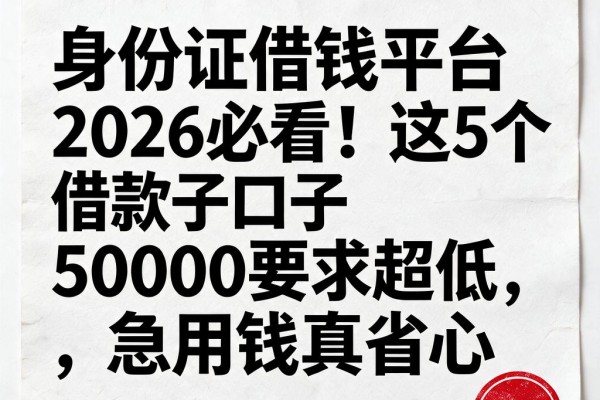 身份证借钱平台2026必看!这5个口子借款50000要求超低,急用钱真省心