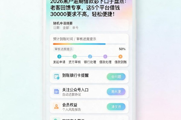 2026黑户逾期借款必下口子盘点:老客回馈专享,这5个平台借钱30000要求不高,轻松便捷!