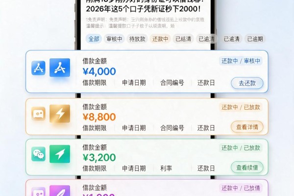 刚满18岁刚办好的身份证可以借钱哪？2026年这5个口子凭新证秒下2000！
