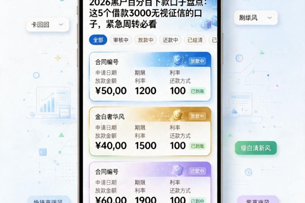 2026黑户百分百下款口子盘点：这5个借款3000无视征信的口子，紧急周转必看