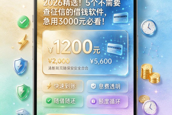 2026精选!5个不需要查征信的借钱软件,急用3000元必看