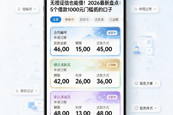 无视征信也能借!2026最新盘点:5个借款1000元门槛低的口子