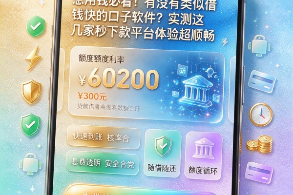 急用钱必看!有没有类似借钱快的口子软件?实测这几家秒下款平台体验超顺畅