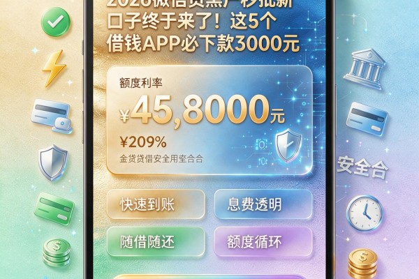 2026微信贷黑户秒批新口子终于来了!这5个借钱APP必下款3000元