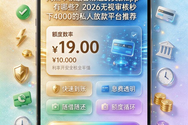 网黑审核最容易过的贷款app有哪些?2026无视审核秒下4000的私人放款平台推荐