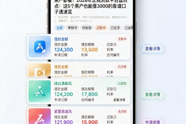 黑户必看!2026年正规贷款平台盘点:这5个黑户也能借3000的靠谱口子速览