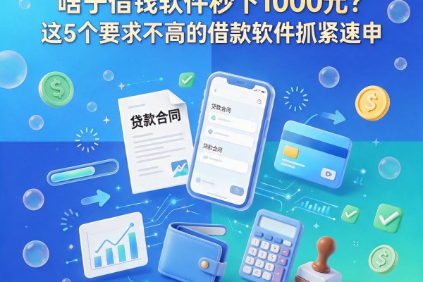 2026年必看！啥子借钱软件秒下1000元？这5个要求不高的借款软件抓紧速申