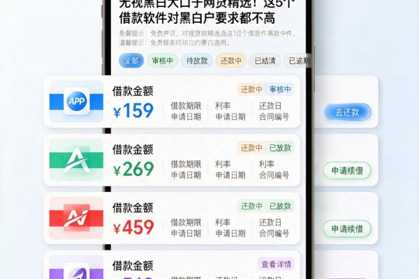 无视黑白大口子网贷精选!这5个借款软件对黑白户要求都不高