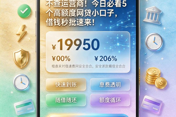 不查运营商！今日必看5个高额度网贷小口子，借钱秒批速来！