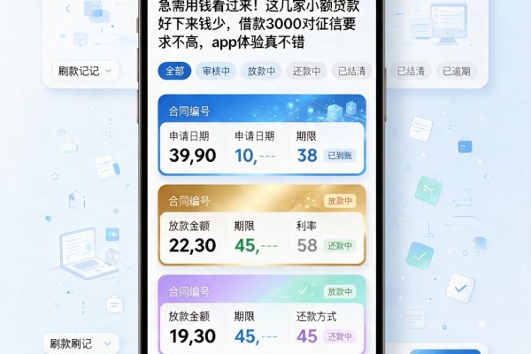 急需用钱看过来!这几家小额贷款好下来钱少,借款3000对征信要求不高,app体验真不错